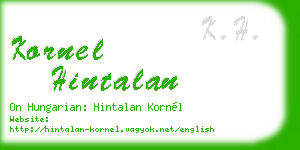 kornel hintalan business card
