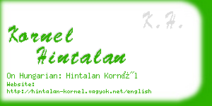 kornel hintalan business card
